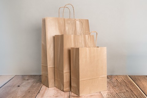 茶色の紙袋バルク - 複数のサイズ