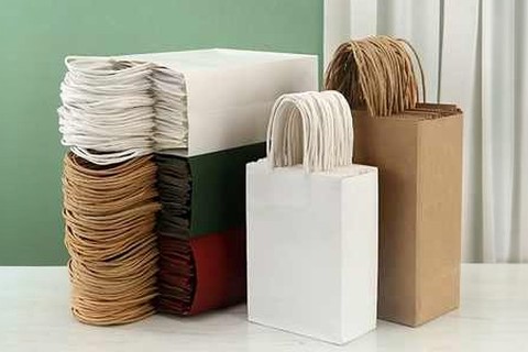 paper bags with handles wholesale - MOQ