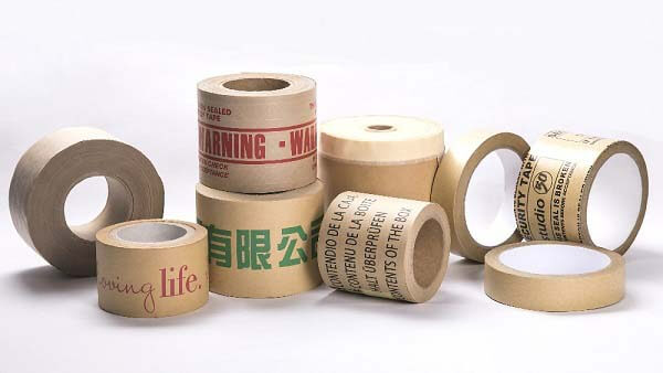Custom Printing with Logo Reinforced Brown Gummed Water Activated/Self Adhesive  Eco Kraft Paper Packing Tape Jumbo Roll