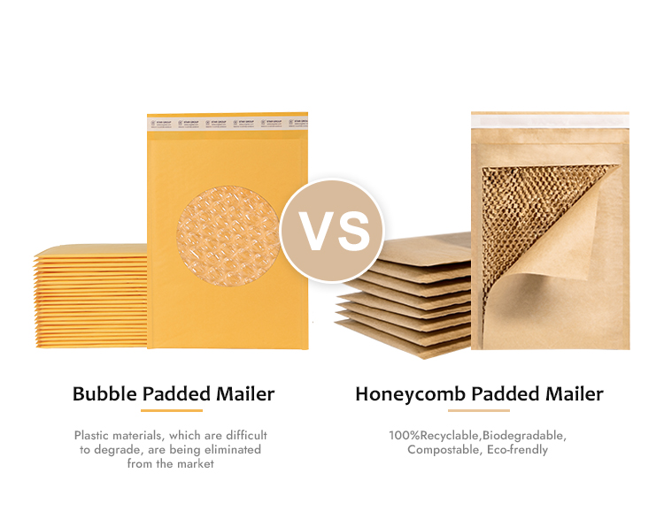 Compostable Honeycomb Padded Kraft Paper Express Envelope Biodegradable ...