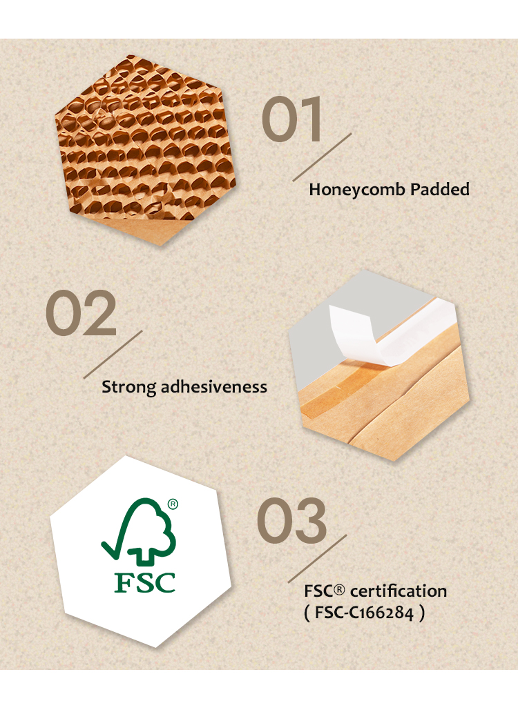 Compostable Honeycomb Padded Kraft Paper Express Envelope Biodegradable ...