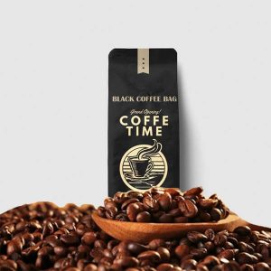 bio pla biologisch afbreekbare zwarte koffiezakken met klep en rits papier verpakking platte bodem koffiebonenzak 250gr 250g 3