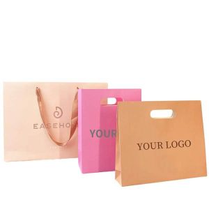 china manufacturer white luxury printed gift paper bag custom die cut design retail shopping paper bags with your own logo 1