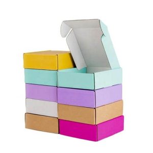 farverig trykt papkasse med dit logo mailer tøjkasse bølgepap brugerdefinerede forsendelsesæsker med logoemballage 1