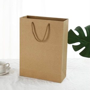 stampa di marca personalizzata sacchetti di carta marrone kraft riciclabili 1