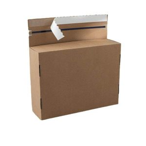 costumbre marrón auto sello adhesivo cajas de embalaje tira de lágrimas cremallera corrugado embalaje envío caja de correo con el logotipo 1