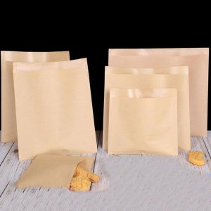 custom disposable fast food packing bag kraft paper bags for food takeaway delivery bag bio degradable brown carton packing 3