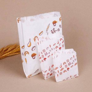 custom logo glassine waxed paper bags disposable french fries fried chicken cookie popcorn packaging bags 1