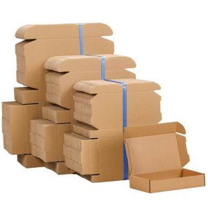 注文のロゴのメーラーのペーパー荷箱の卸し売り色は波形のクラフトの茶色の船積みのペーパー郵送箱 1 をリサイクルしました