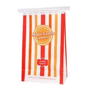 sac à popcorn en papier avec logo personnalisé pour frites, pain, boulangerie, qualité alimentaire, résistant à l'huile 1