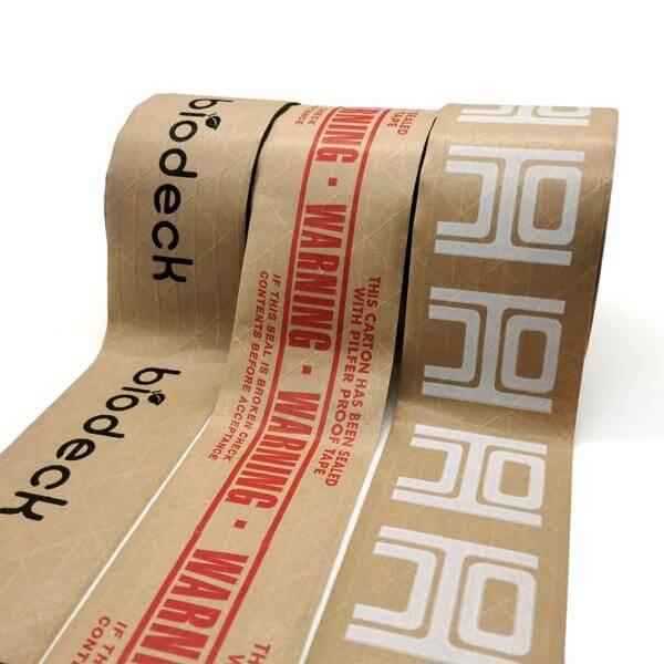 Water Activated Gummed Packing Kraft Paper Tape With Brand Custom Printed  Logo