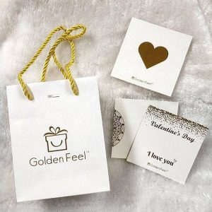 custom printed luxury small recycled shopping bags gift paper bags with business name for jewelry packaging with handle 2