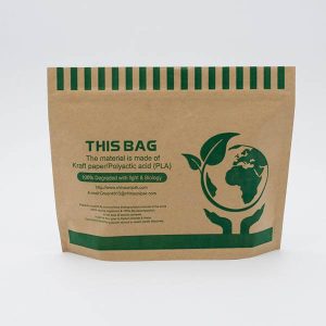 emballage imprimé personnalisé pour café pour thé pochette refermable doypack à fermeture éclair sacs en papier kraft brun avec fenêtre transparente 2
