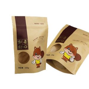 custom printing gravure printing coffee tea snacks biodegradable kraft paper bag vertical self sealing zipper packaging bag 1