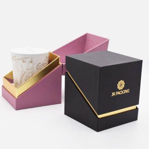 niestandardowe luksusowe opakowanie sztywne papierowe okrągłe pudełko na świecę 1