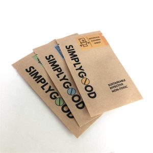 подгонянный напечатанный крафт-бумаги три стороны запечатанного пакетика биоразлагаемой таблетки чистки упаковывая мешок 1
