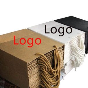 factory wholesale rope handle luxury gift shopping packaging paper bag custom logo printed paperbag with handle 1