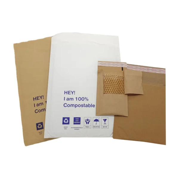 Compostable Honeycomb Padded Kraft Paper Express Envelope Biodegradable Shockproof Mailers Shipping Mailing Bags - 5