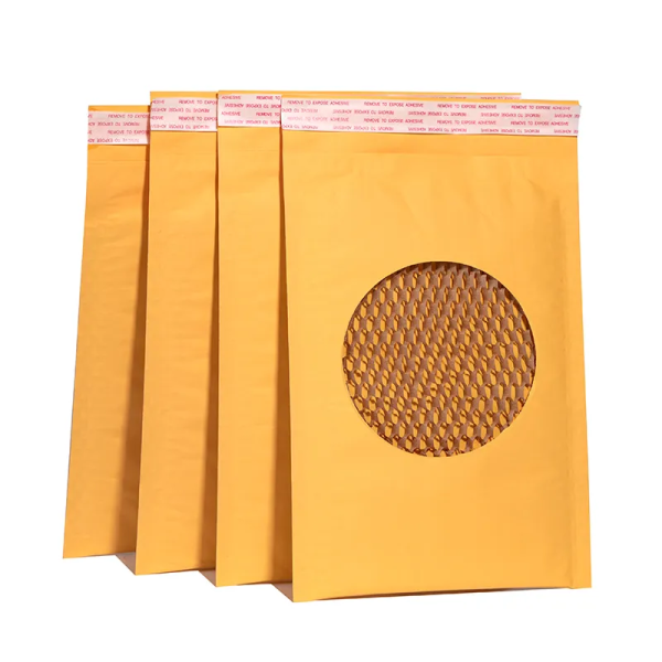 Compostable Honeycomb Padded Kraft Paper Express Envelope Biodegradable Shockproof Mailers Shipping Mailing Bags - 3
