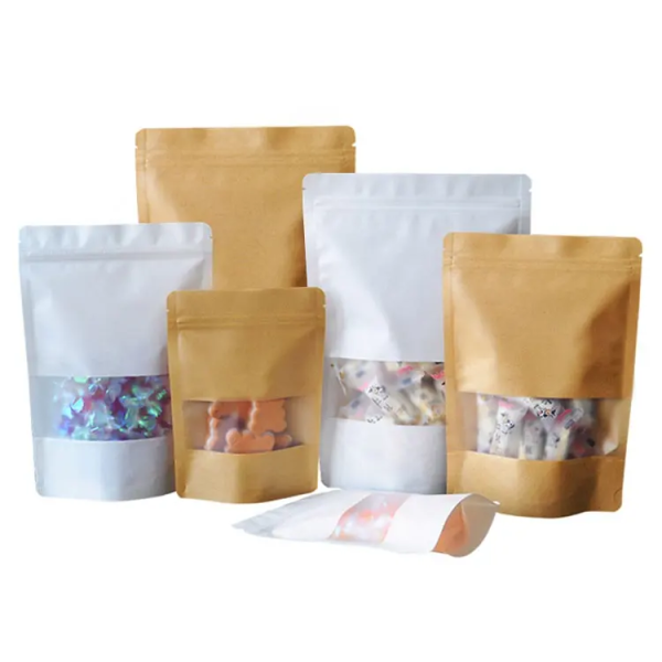 personalized eco friendly brown bolsas de papel vellum food grade craft kraft paper packing bags with custom logo print - 5