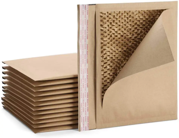 Compostable Honeycomb Padded Kraft Paper Express Envelope Biodegradable Shockproof Mailers Shipping Mailing Bags - 4