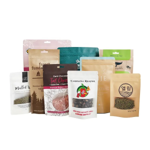 personalized eco friendly brown bolsas de papel vellum food grade craft kraft paper packing bags with custom logo print