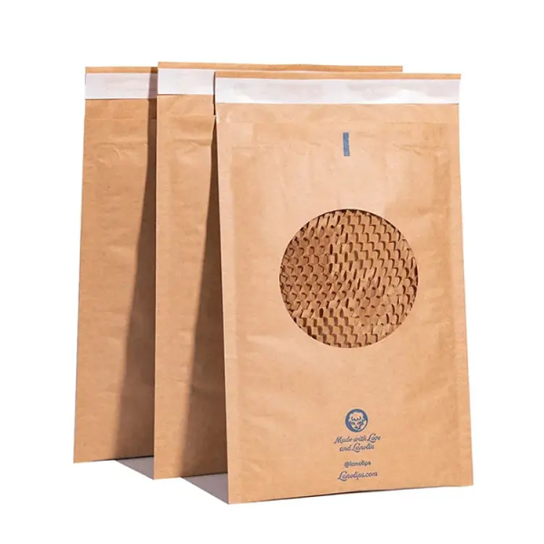 Compostable Honeycomb Padded Kraft Paper Express Envelope Biodegradable Shockproof Mailers Shipping Mailing Bags - 7