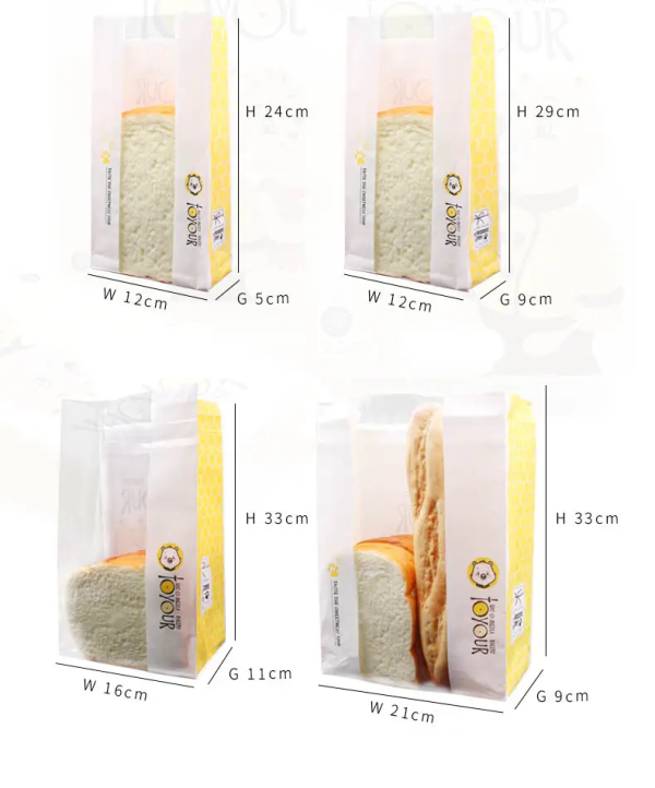 Factory Manufacturer Bakery Food Printed Brown Kraft Bread Packaging Paper Bags With Plastic Window - 5