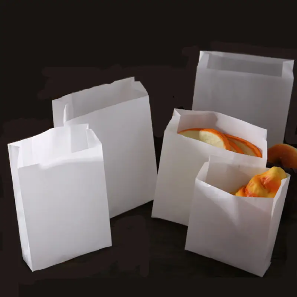Food Packaging Bags Kraft Sandwich Hot Dog Fast Food Breads Paper Eco-friendly Material Resealable Biodegradable White Heat Seal - 3