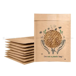 堆肥化の蜜蜂の巣によってパッドを入れられるクラフト紙の明白な封筒の生物分解性の耐震性の郵便利用者の船積みの郵送袋