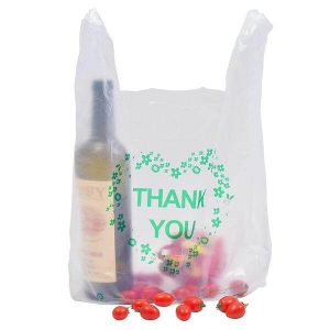 lastic bolsa al por mayor gracias compras pp bolsas de plástico de comestibles camiseta bolsas de plástico con logotipos 1
