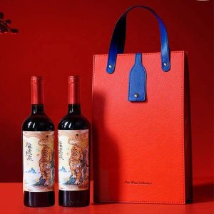роскошные кожаные вина нести подарок мешок пользовательский логотип многоразовые бутылки вина нести подарок сумки для упаковки двойной бутылки 5