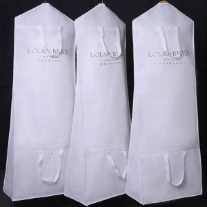 pink white black extra long with logo garment bag wedding dress garment bag non woven garment bag for bridal wedding dress gown 1