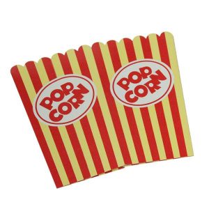 popcornposer vintage retro design rød & hvid farvet nostalgiske karnevalsstriber som popcornposer & popcornbægre 2