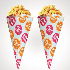 popcorn papperspåse mat snack miljövänlig engångspapperspåse i V-form 1