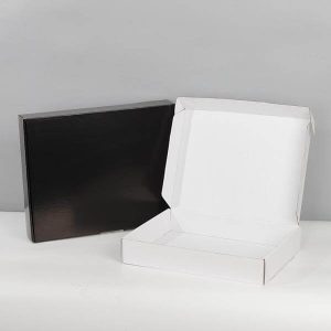 printed logo folding recyclable clothing black shipping carton box for packaging 1