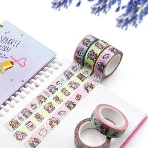 printing raised foil cute kawaii stationery journal notebook sticker washi tape 1