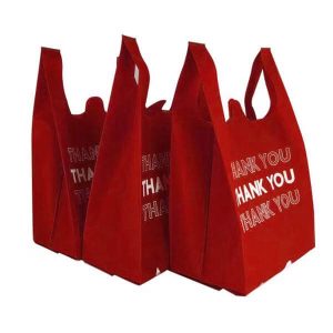 supermercato più conveniente non tessuto spundbond stampa non tessuto t shirt gilet shopping bag 1