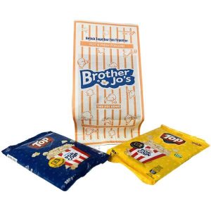 wholesale cheap custom design food grade microwave free paper bag back sealing popcorn paper plastic chip bag 1