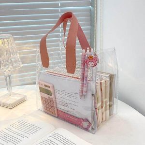 all'ingrosso chiaro pvc tote shopping bags logo personalizzato pu colorato maniglia borse regalo 2