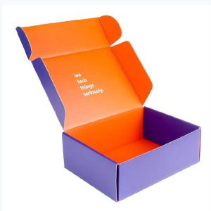 Großhandel benutzerdefinierte Wellpappe Mailer Versandkarton Kleidung Verpackung Geschenk Box doppelseitigen Druck Papier Mailer Box 1