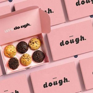 wholesale custom logo bakery packaging food grade pink paper mochi donut packaging cookie dough delivery cookie boxes with bags 2