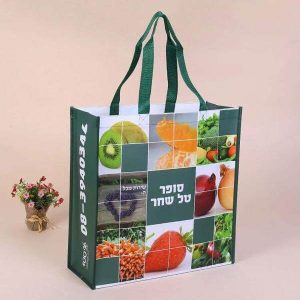 groothandel aangepaste afgedrukte eco vriendelijke recycleerbare ecobag supermarkt tnt pp gelamineerd niet geweven shopping tas 1