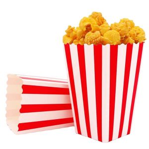 Großhandel recycelbar fettdicht quadratischen Boden Kartoffelchip Popcorn Verpackung Tasche benutzerdefinierte Logo Pommes frites Popcorn Papiertüte 1