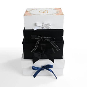custom size large ribbon closure wedding dress paper packaging box cardboard magnetic flat folding gift boxes with logo 2