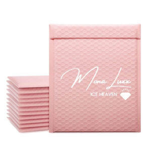 customized shipping post bulk bubble mailer poly light pink package bags poly bubble mailer white 1