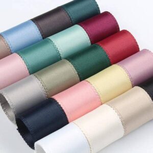 corrugated edge ribbon for flower packing hair decorations double faced satin ribbon 1