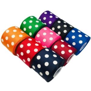 customized printed swiss polka dot fabric grosgrain ribbon for holiday gift wrap diy bow girl hair accessories decoration 1