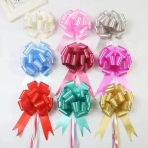 decoration christmas gift plastic ribbon pull bows with ribbon for wedding party 1