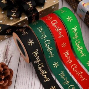 factory oem customized holiday merry christmas ribbon for crafts decoration hair bows deer snowflake printed gift x mas tree 1